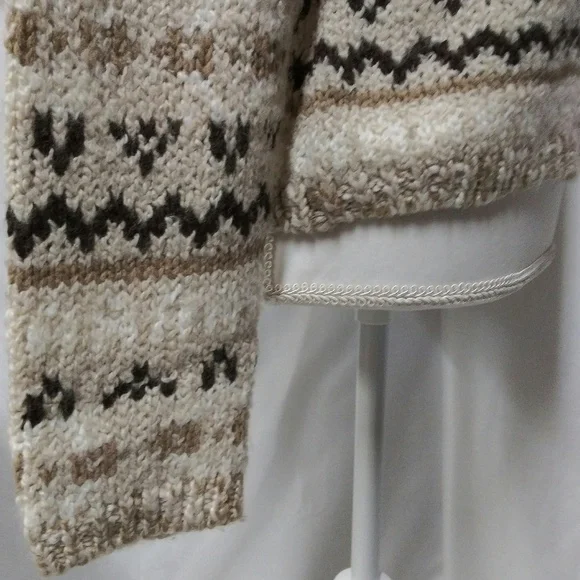 Sonoma Natural Marbled Wool Turtleneck Long Sleeve Pullover Fair Isle Sweater - Picture 4 of 8